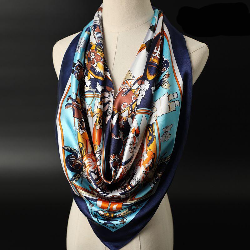 Vielseitiger Frühlings- und Herbstmode Dünner eleganter Damen-Seidenschal Atmungsaktiver Halsschal für Outdoor