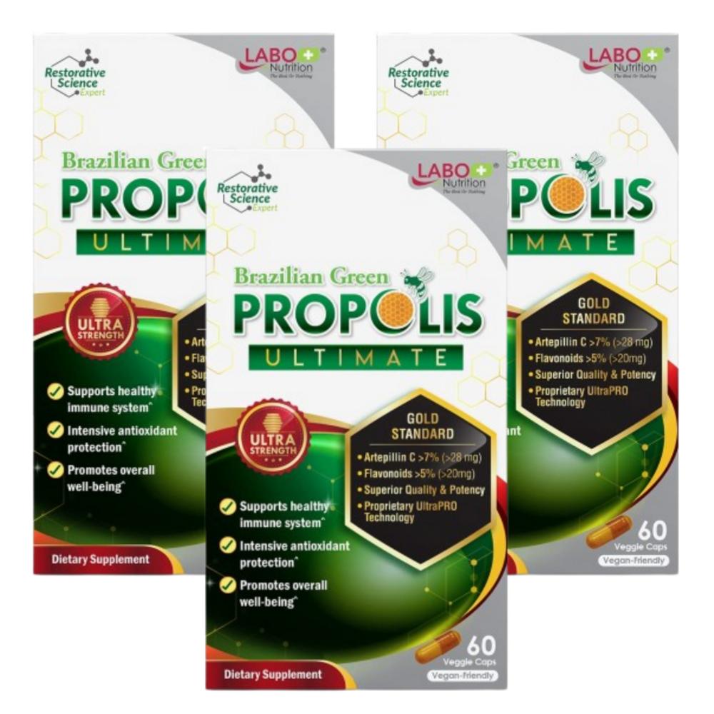 Brazil Green Propolis Ultimate Artepillin C 28mg 60 Capsules 3 pcs