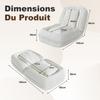 Foldable Ergonomic Sofa Bed for Adults & Pets – 5-Way Adjustable (90 degrees-180 degrees) with 2 Cushions