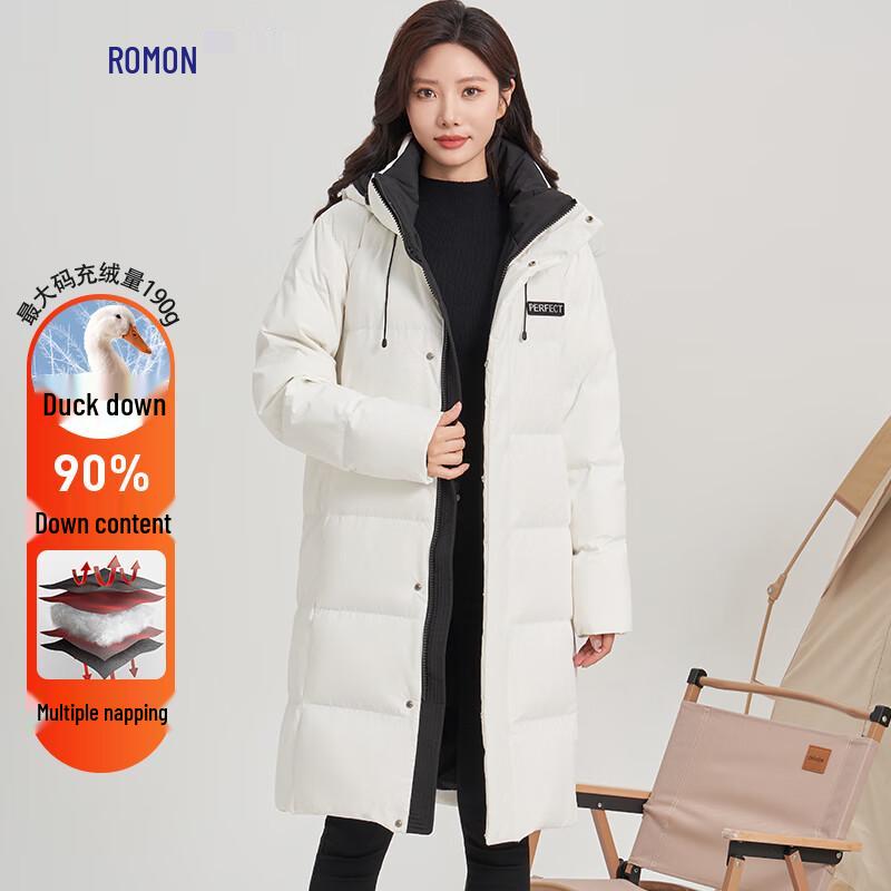 Luomeng Women's 90% Duck Down Long Hooded Winter Jacket
