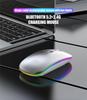 Dual Mode Silent Bluetooth & 2.4G Wireless Mouse for Apple Laptops - Rechargeable, Office-Ready, Glowing Design