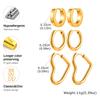 3 Pairs Heart-shaped Hoop Earrings for Women,Gold Plated Stainless Steel Geometric Earrings,High Polished Party Jewelry Gifts
