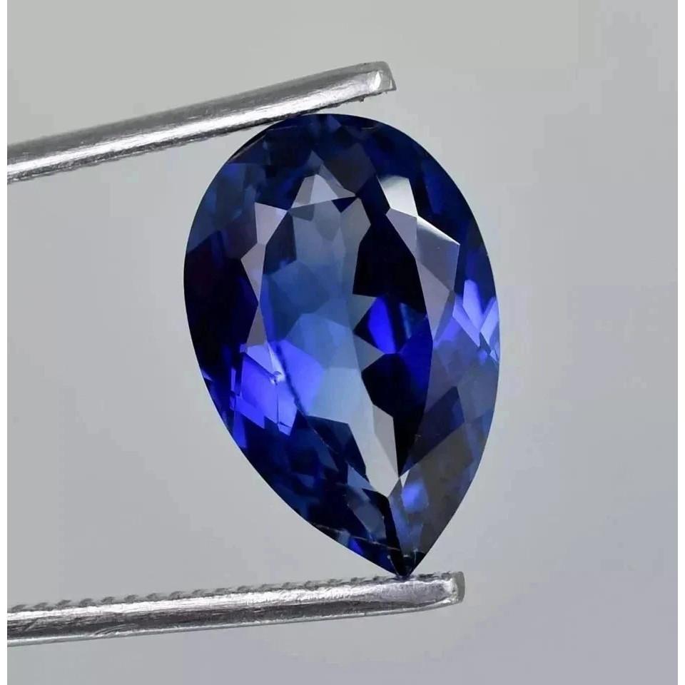 Natural Certified 30 Ct Blue Sapphire Pear Cut  Loose Faceted Gemstone