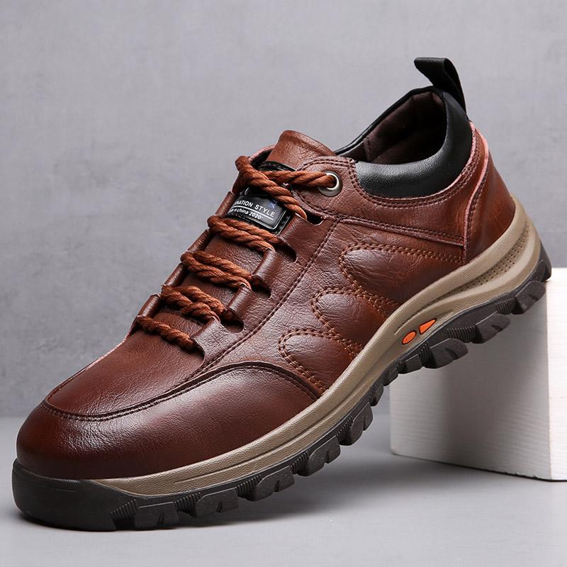 Size :38-48 cotton thermal non-slip outdoor hiking boots men's high-grade double cowhine casual shoes autumn winter snow boots