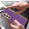 AG Frosted Backplate Plated Bezel Spring Hinge Glass Protector Case For Samsung Z Fold 7 Fold Special Galaxy Z Fold 6 5 4 Cover