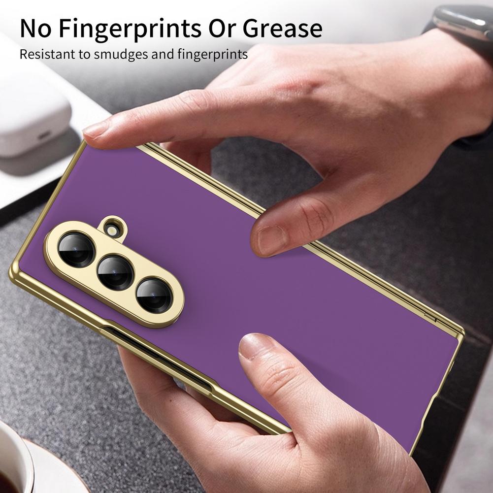 AG Frosted Backplate Plated Bezel Spring Hinge Glass Protector Case For Samsung Z Fold 7 Fold Special Galaxy Z Fold 6 5 4 Cover