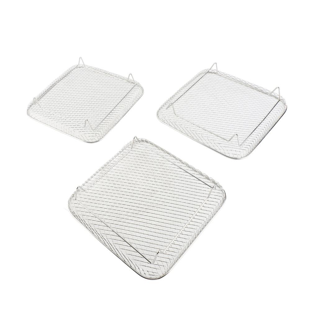 3 Layer Square Fryer Rack Dishwasher Safe SUS304 Stainless Steel Fryer Grilling Rack Accessory