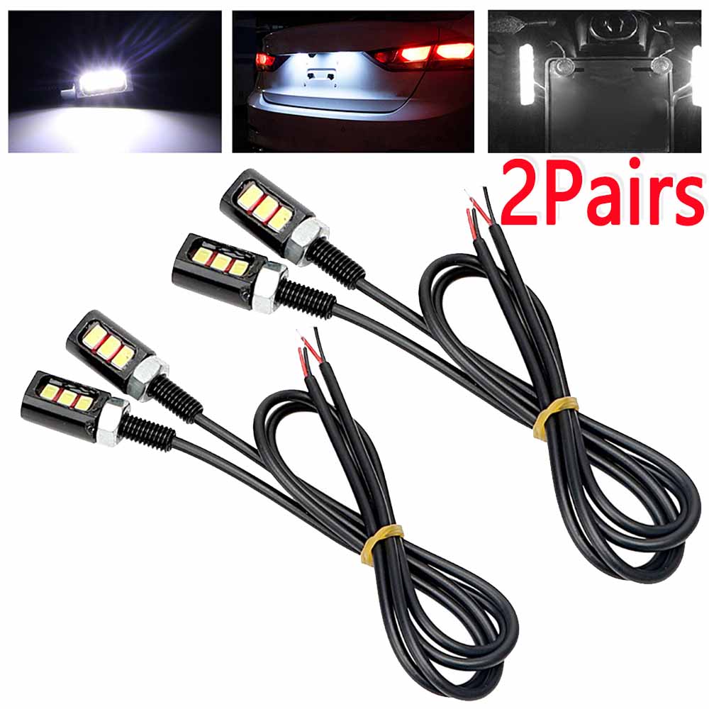 2/4/6pcs 5630 SMD LED Car Motorcycle License Plate Lights Lamp Universal LED License Number Plate Light Accessories 12V