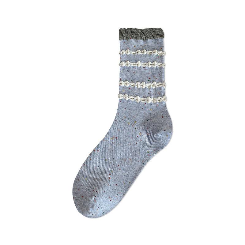 Boneless Female Loose Pile Socks, Cotton Socks, Cute Cartoon Dot Yarn, Sweat-absorbing Mid-calf Socks