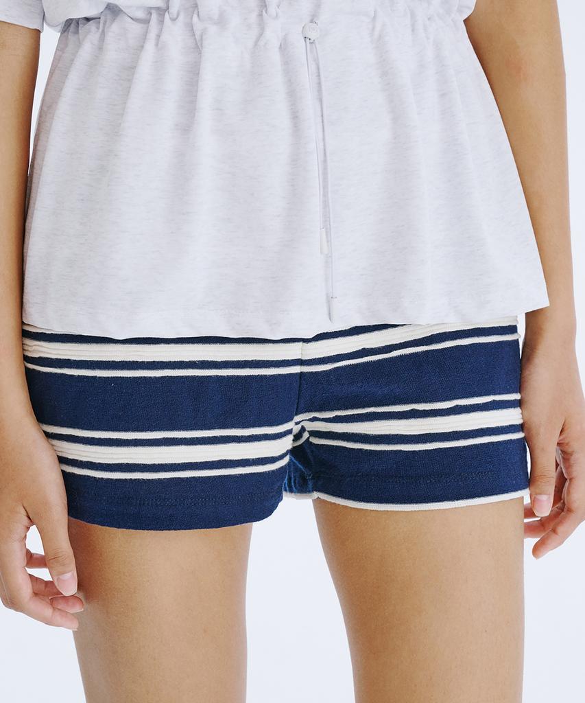 WNDERKAMMER Stripe Jacquard Knit Shorts_Navy