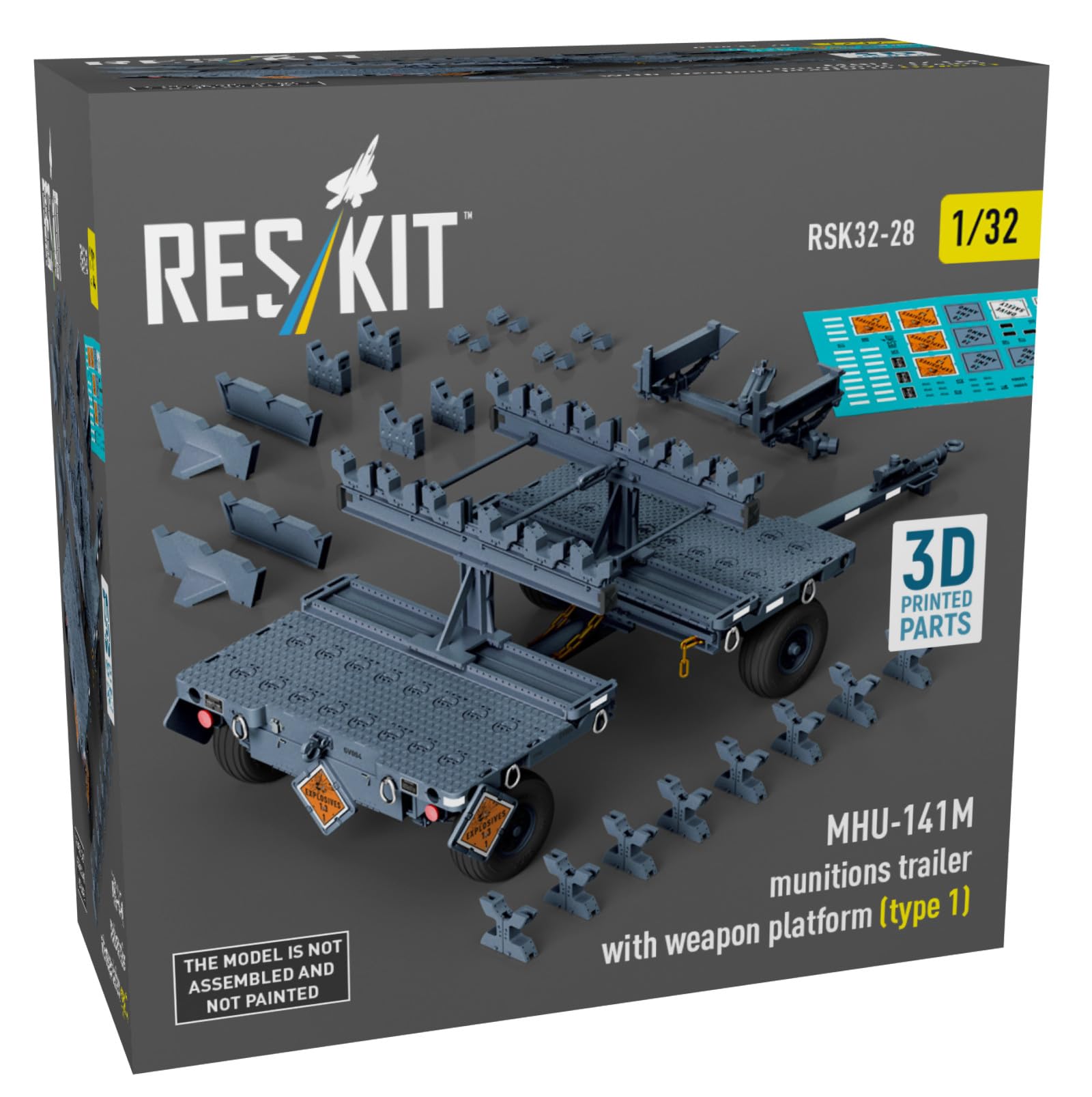 

Reskit Weapon Transport Cart with Weapon Adapter 3D Printer Kit 1/32 MHU-141M (Type 1) RSKS32-0028 (Military)