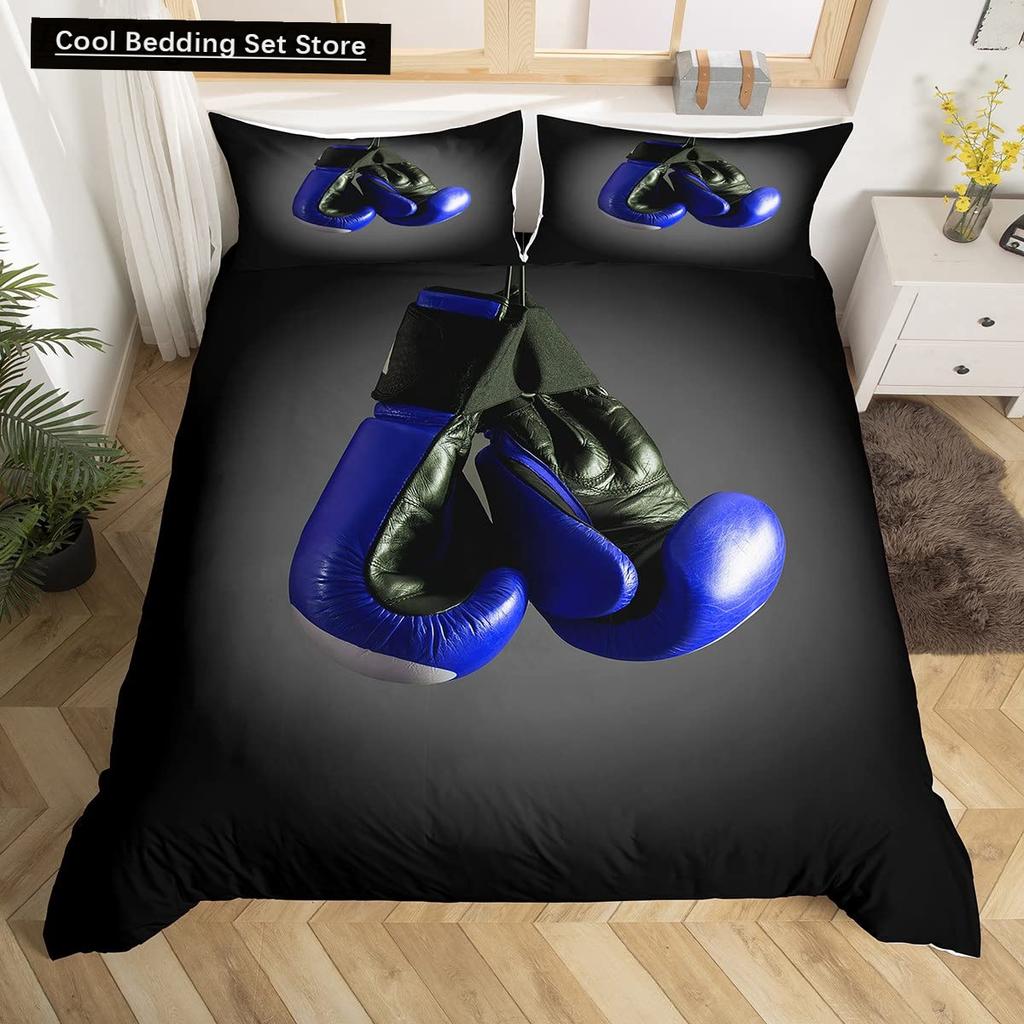 Boxing King Queen Duvet Cover Gamer Competitive Sports Bedding Set Galaxy Bright Colorful Quilt Cover Polyester Comforter Cover