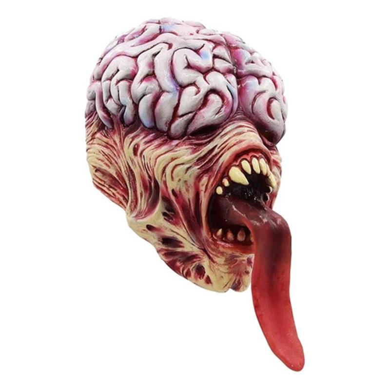 Evil Mask Horror Long Tongue Brain Brain Monster Mask Headge