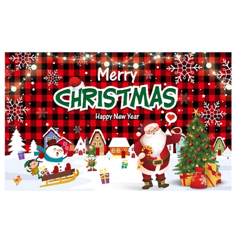 Large Christmas Backdrop Decorative Cloth 70.8x43.3Inch Polyester Fabric For Holiday Decorations And Family Gathering
