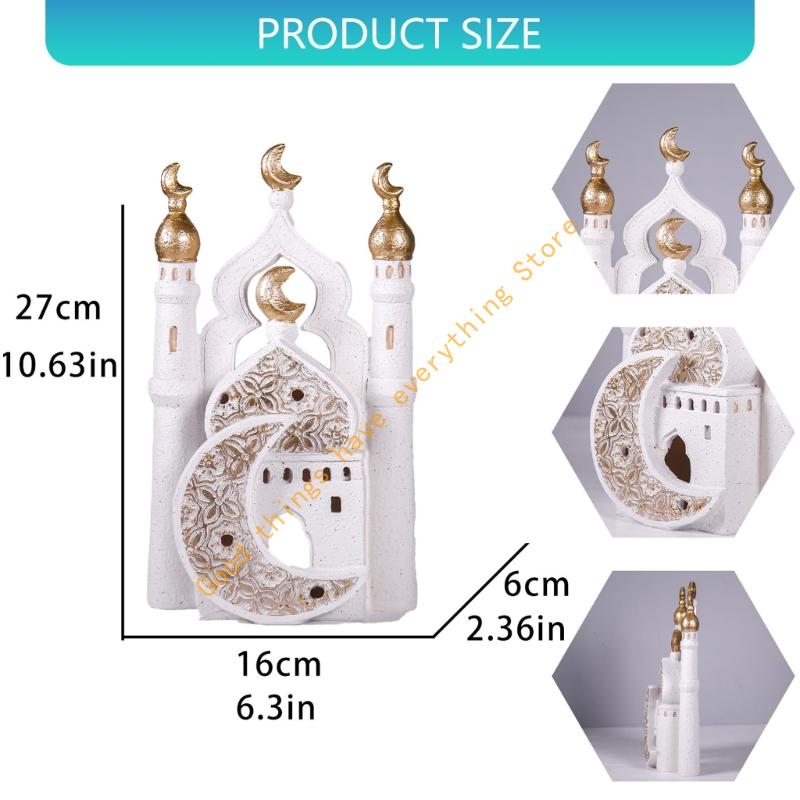 Ramadans and Eid Themed Resin Ornament for Household Decors Friendly Resin Suitable for Living Room or Dining Room 55KF