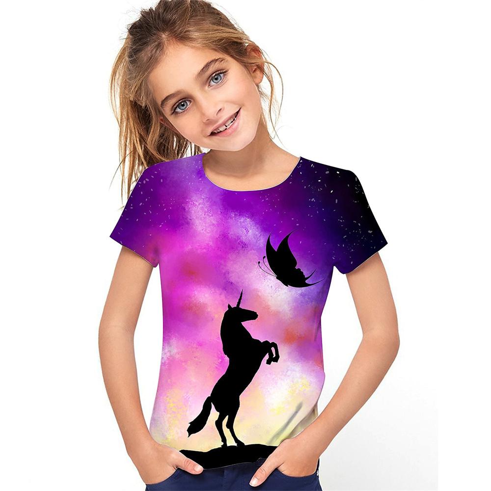 

Animal 3d Printed Fun Girls T-Shirt Children s Clothing Top Tee Baby Girl T-Shirt Summer Casual Short Sleeve 160