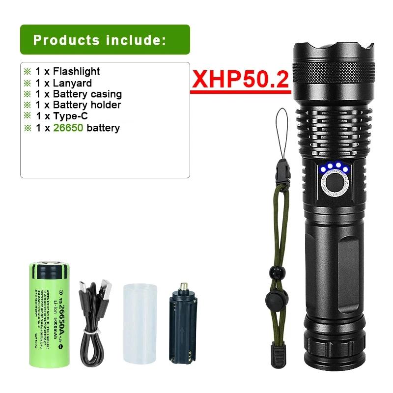 Rechargeable GT10 Flashlight Super Bright Portable Ultra Power Long Range Tactical Torch Lamp Outdoor Emergency Camping Lantern