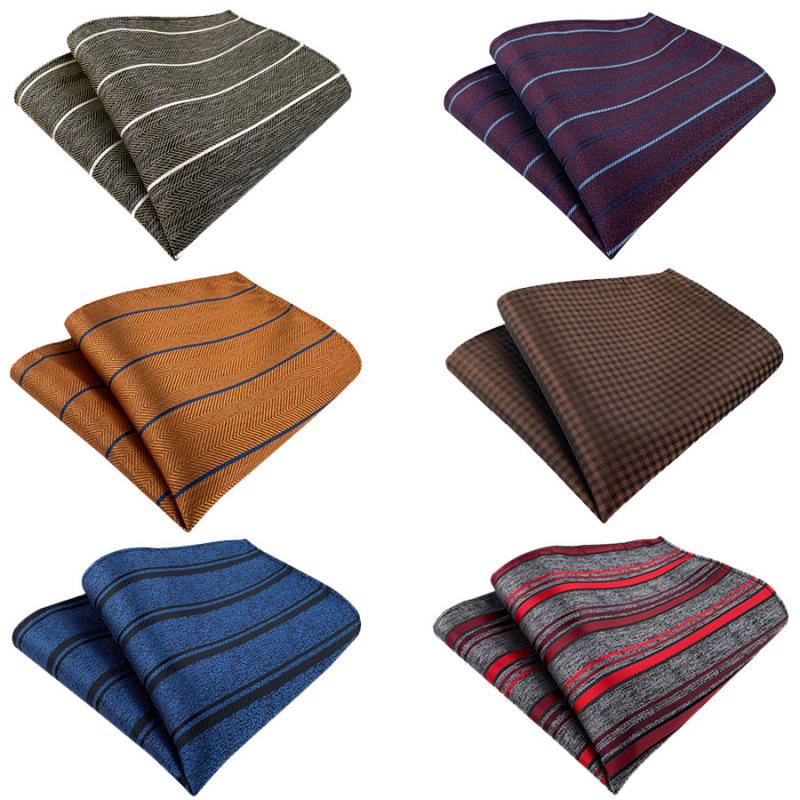 Herren Gestreiftes Polyester Seide Business Einstecktuch