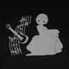 Girl Playing Piano Frame Metal Silvery Stencil Embossing Cutting Dies For Diy Scrapbooking Paper Album Cards Making
