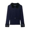 European and American style, new women's clothing, artificial fur effect splicing knitted jacket 2756/128