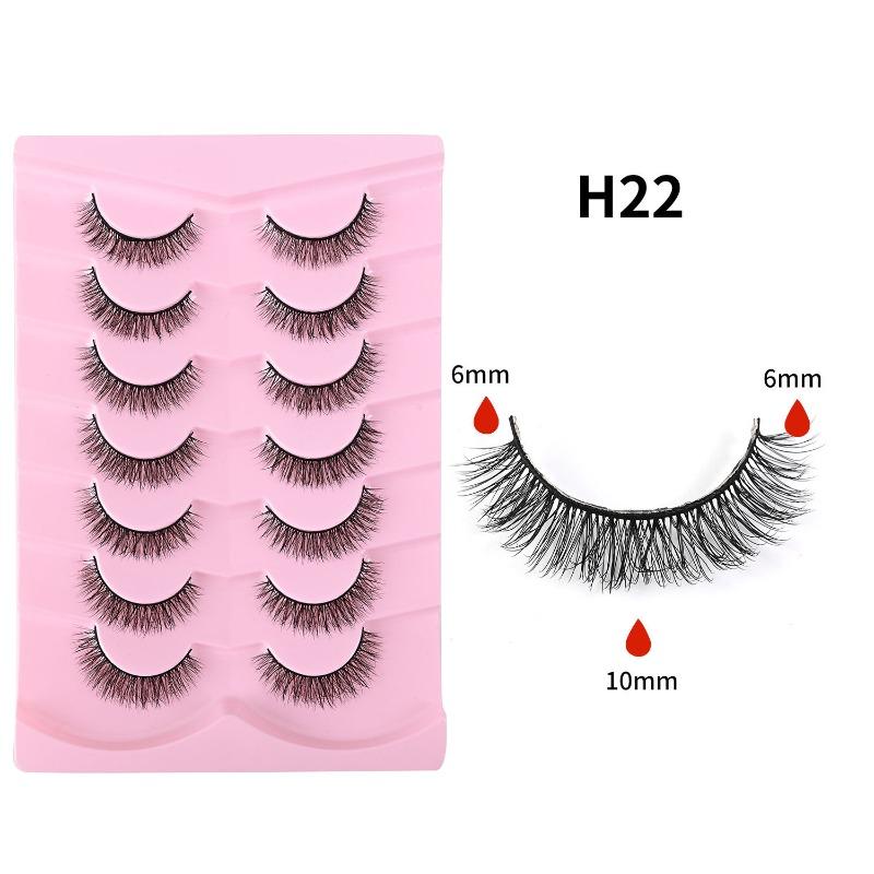 Seven Pairs of 5D Thick False Eyelashes, Natural Messy Eyelashes, Light and Unburdened, Self-grafted False Eyelashes