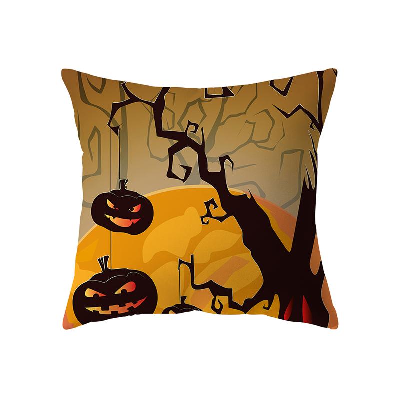Halloween Theme Horror Pumpkin Wizard Print Pattern Cushion Cover Home Living Room Sofa Decoration Pillow Pillow Cover