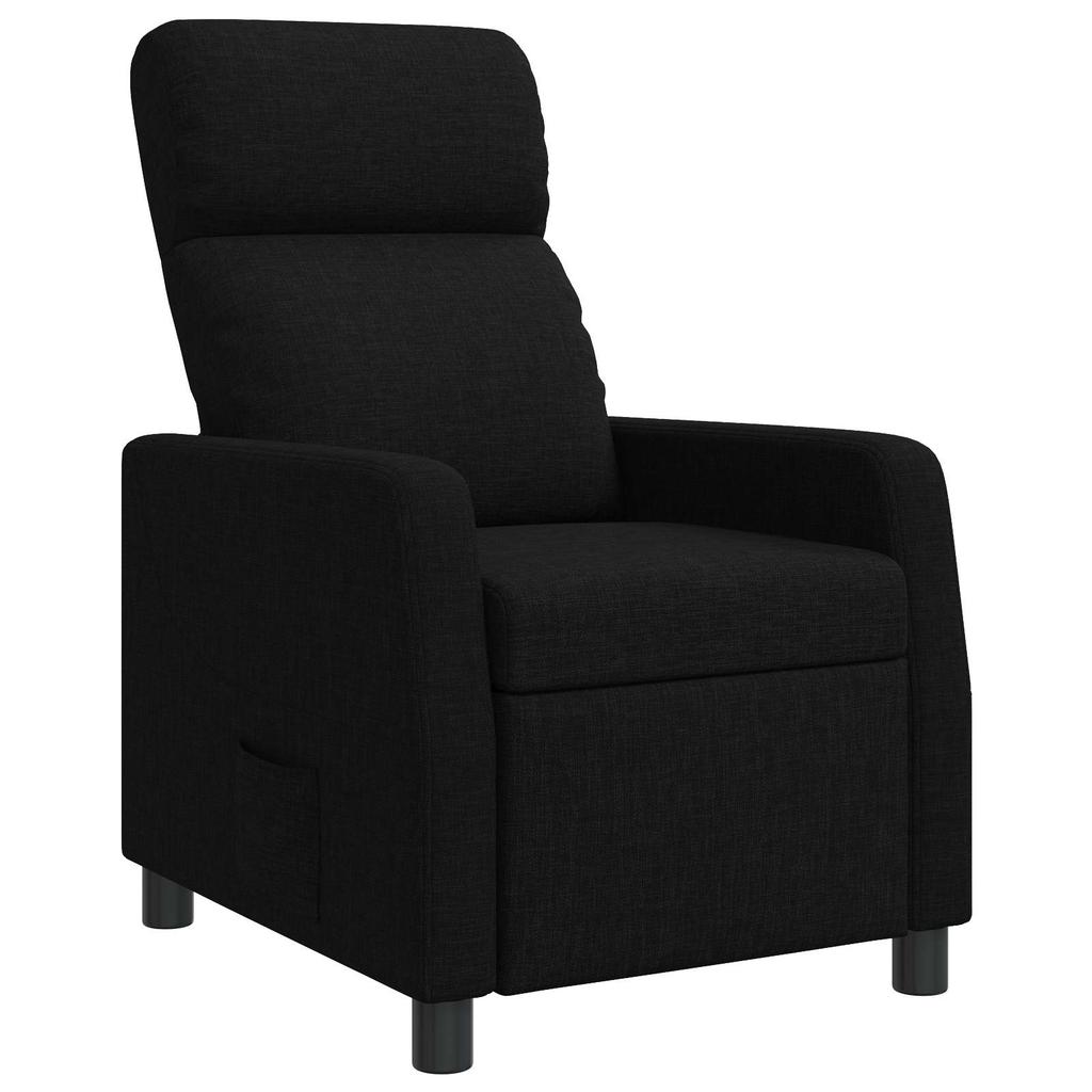 Recliner Chair Black Fabric