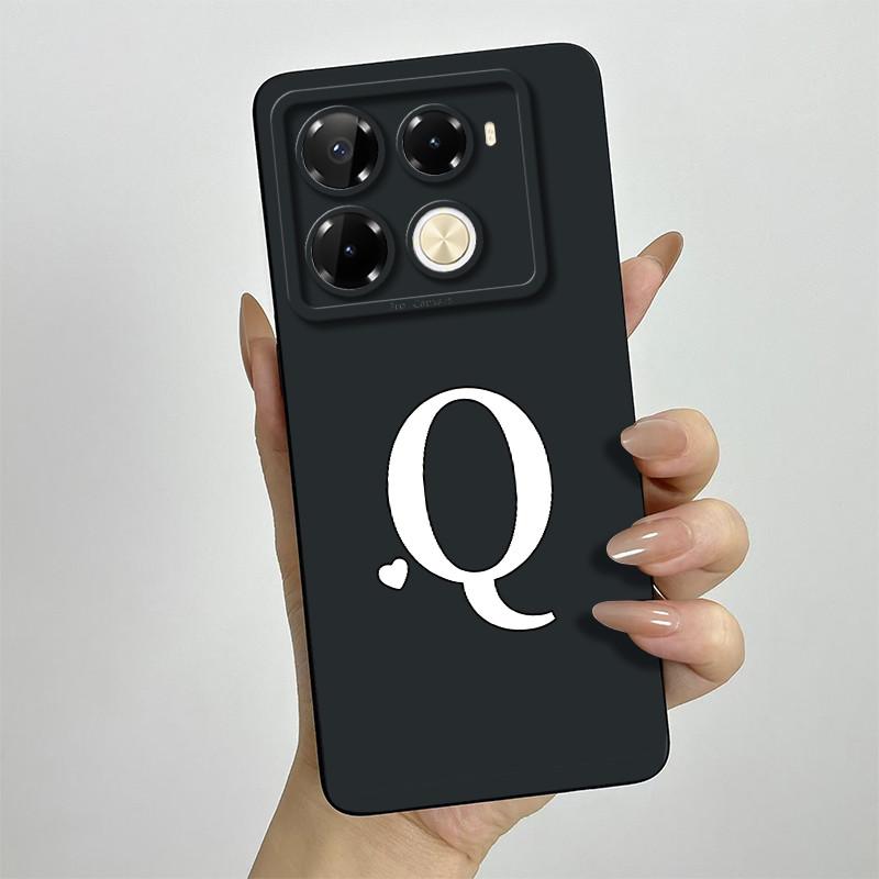 for Infinix Note 40 4G X6853 / Note 40 Pro 4G 5G X6850 X6851 / Pro Plus X6851B Phone Case Cute Letters Silicone Shockproof Cover