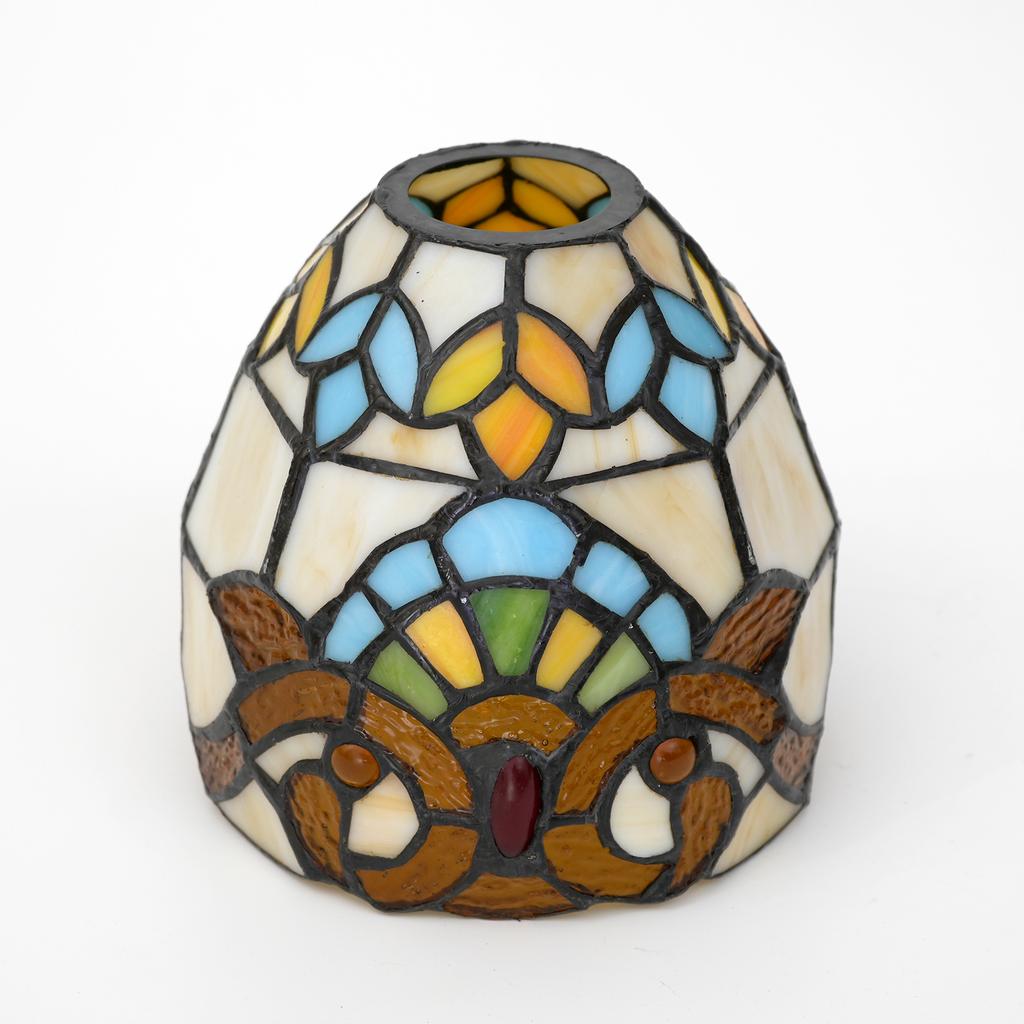 Glas-Fächerlampe im mediterranen Stil, Wandlampe, Kronleuchter-Ersatzlampenschirm 6 Zoll Buntglas einzelner Lampenschirm