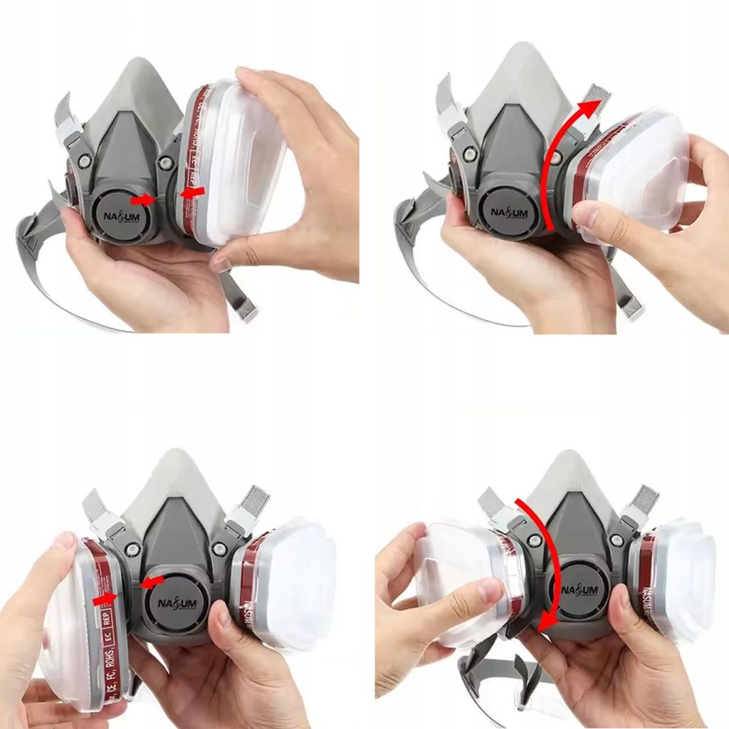 Rosfix Schutzmaske SafeBreath 6200 – 7-in-1-Set zum Lackieren | Atemschutz | Kompatibilität mit 3M-Filtern