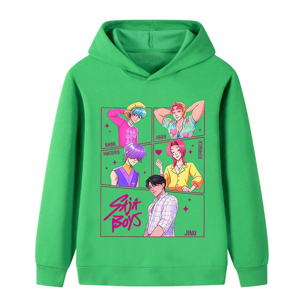 B1217 Kids Boys Girls Sajaboys Kpop Rumi Zoey Mira Print Long Sleeves Hoodie