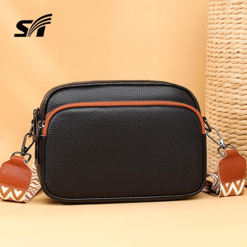 Erste Schicht Rindsleder Damen Tasche modische Retro Damen Tasche Retro schlicht und vielseitig Schulter Umhängetasche Textur kleine quadratische Tasche