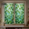Static Cling Window Film Glass Sticker, Colored Flower Texture Film, UV Removable Decal Light Blocking Waterproof Dustproof for Home Decor Easy