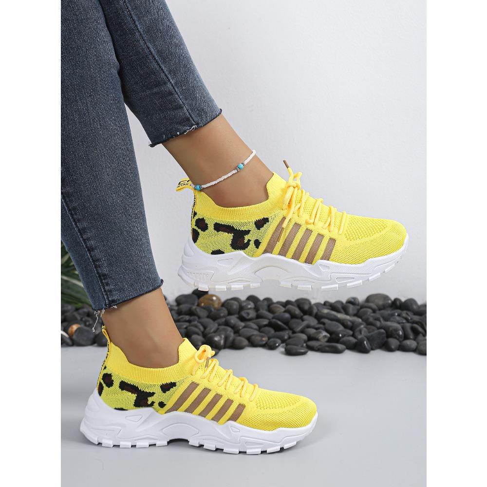 Women's Summer Breathable Flyknit Mesh Shoes, Fashion Versatile Casual Athletic Flats for Women