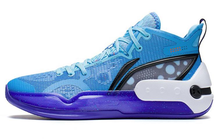 LiNing YuShuai 16 Cushioning Anti-Slip And Wear-Resistant Mid-Top Basketball Shoes Moon White Blue ABAS053-1