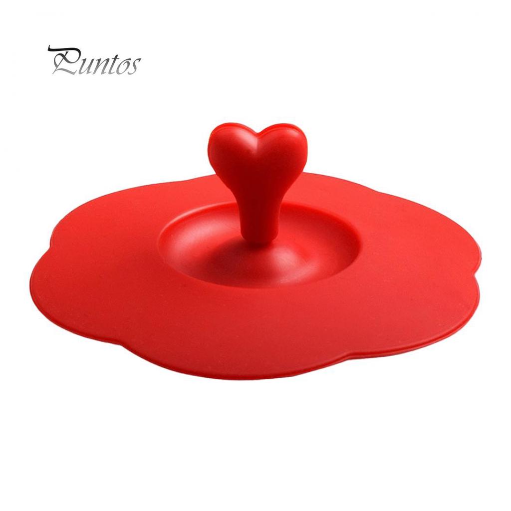 Heart Handle Anti-Dust Coffee Mug Glass Cup Cover Lid