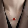 Niche Red Bean Temperament Acacia Bean Red Necklace Women's High-end Sense Collarbone Chain Fashion Neck Chain Transfer Bead Pendant