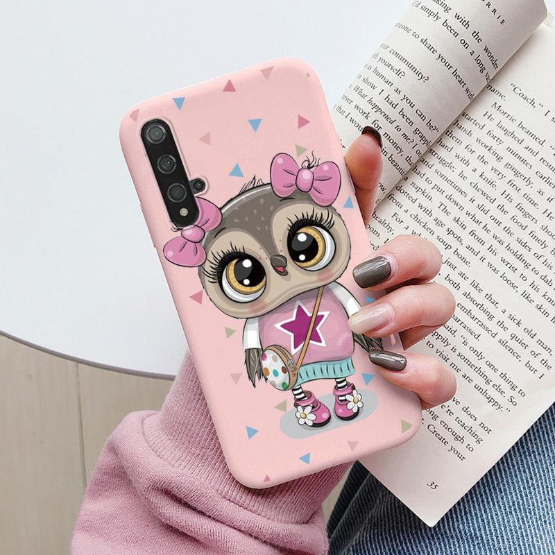 Flowers Funda For Huawei Nova 5T Capa NOVA5T 5 T Phone Case Soft Silicone Cute Cat Bear Back Cover For Nova5 T Coque Bag Fashion