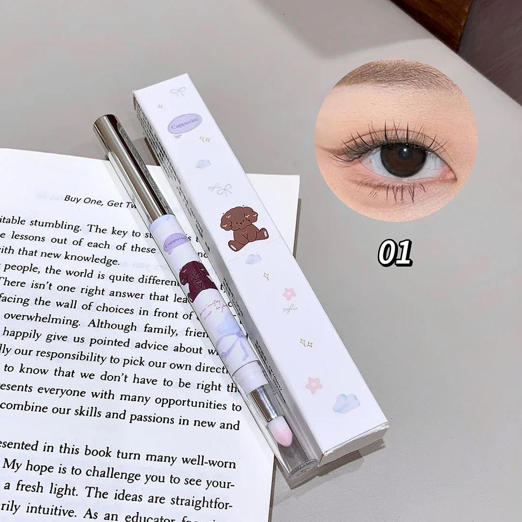 Double-head Milk Green Eyeliner Shadow Pencil Waterproof Lasting Ultra-thin Shimmer Matte Colorful Eyeliner Gel Pen With Brush