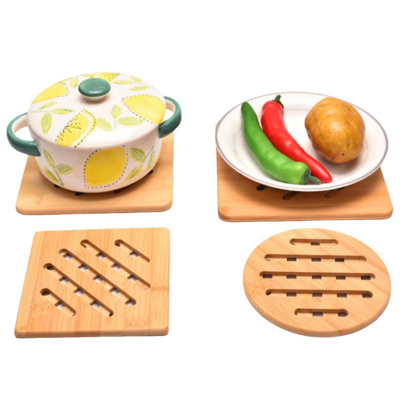 1 Pc Bamboo Kitchen Heat Insulation Pads Square Shape Natural Bamboo Mat for Hot Dishes/Pot/Bowl/Teapot/Hot Pot Holders