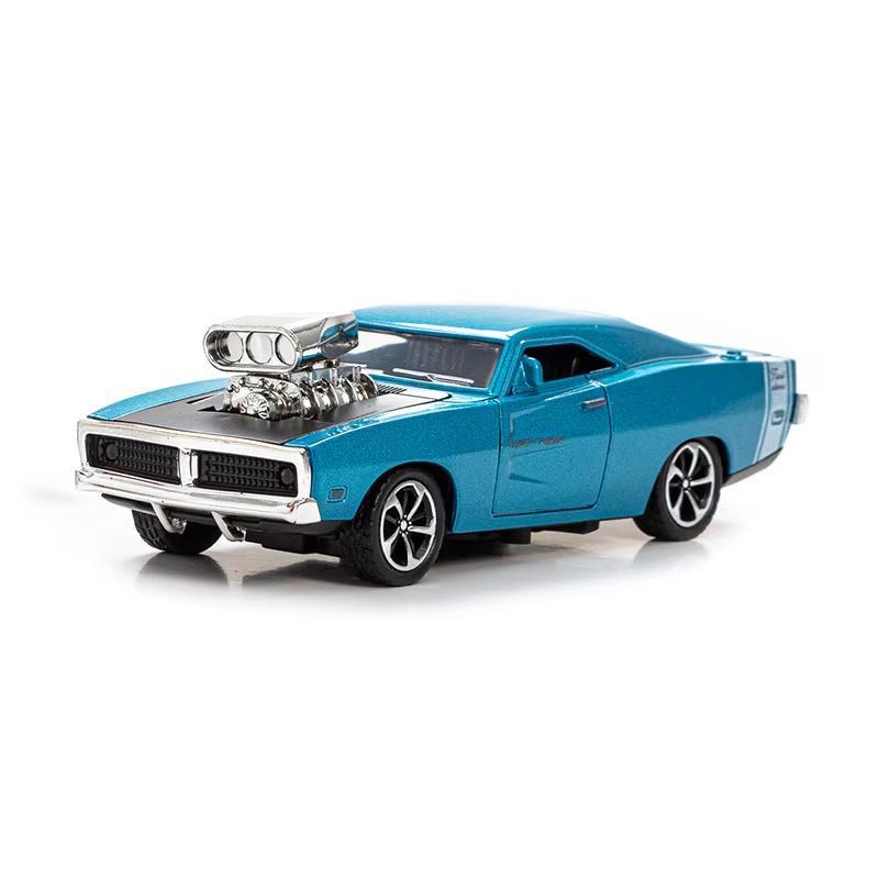 1:32 Challenger Vintage Classic Alloy Car Model Diecasts Toy With Sound and Light Vehicles Decoration Toys For Kids Gift