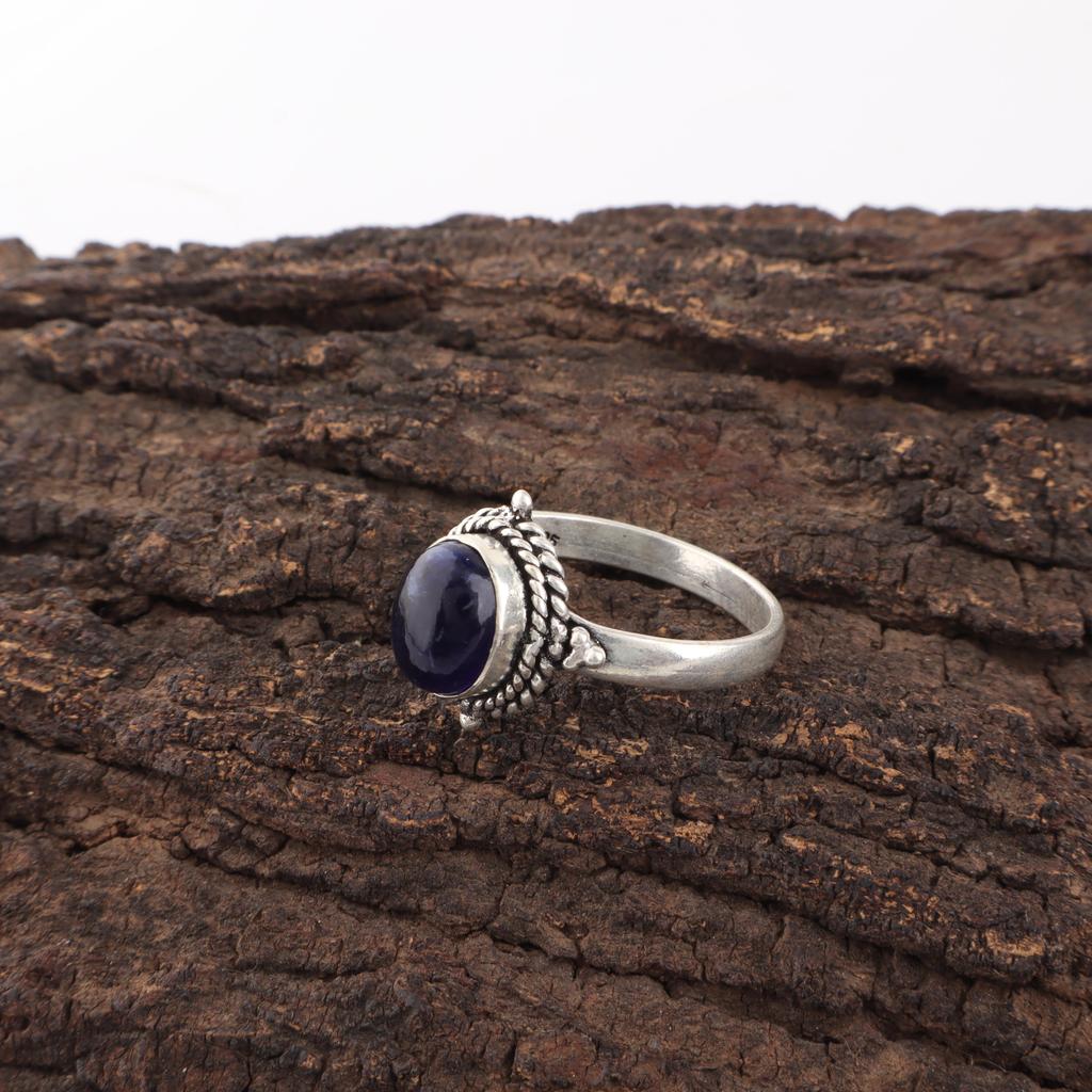 Sodalite Ring, Gemstone 925 Solid Sterling Silver Jewelry Ring, Handmade Jewelry Beautiful Ring, Gift For Her