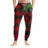 Men's Drawstring Pocket Casual Pants, Checkered Striped Printed Pocket Casual Pants, Home Sleeping Pants