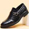 Leather Shoes Men's Business Dress Casual Shoes Crocodile Pattern Men's Pedal British Pointed Casual Large Size Shoes