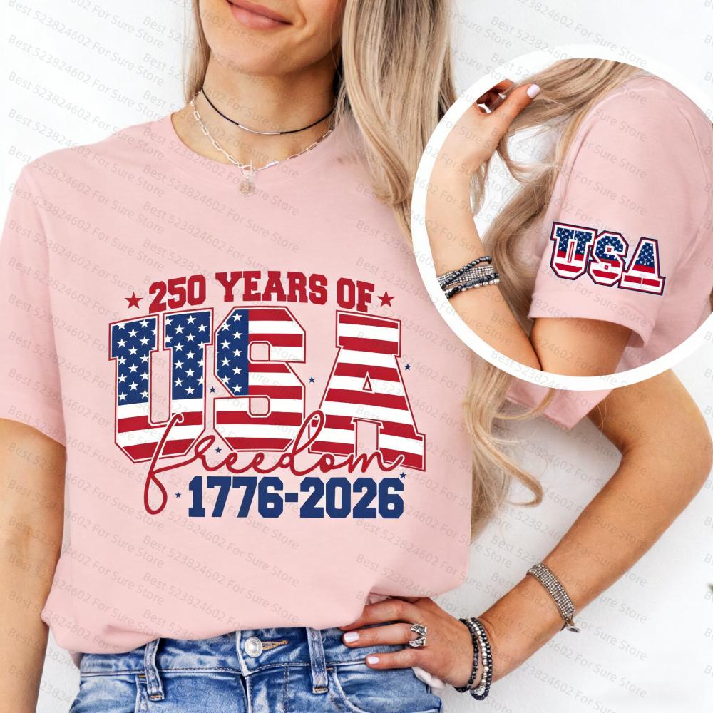 USA 250 Years Shirt Freedom 17762026 Shirt Patriotic America 250th Anniversary Shirt USA Sleeve Graphic Shirt Usa Women Tshirt