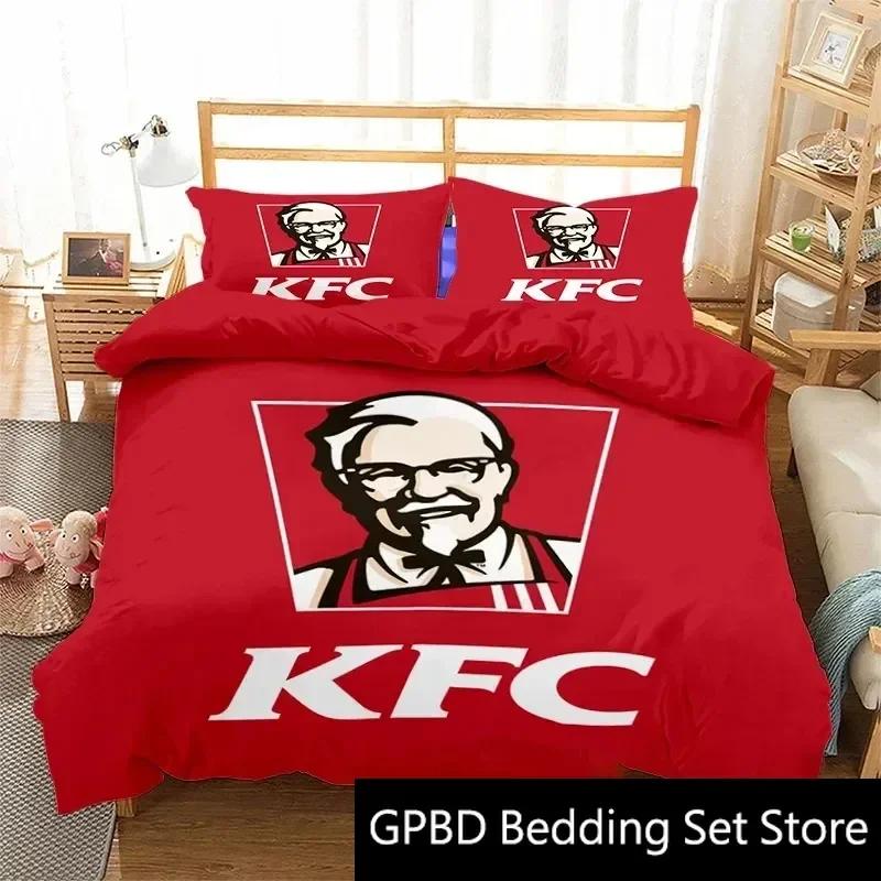 

3D Печать Еда Логотип KFC Постельный Комплект Двуспальный Полуторный Кинг Пододеяльник Одеяло Наволочка Мальчики Девочки Взрослые Спальня 70x133cm