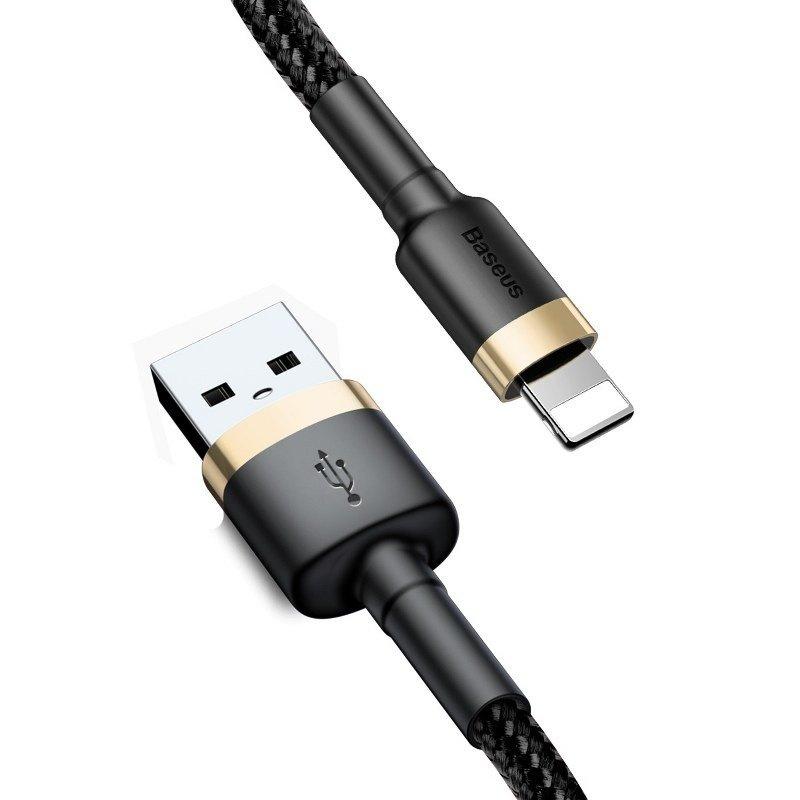 Kabel Usb Lightning Baseus Cafule 2A 3M (Złoto-Czarny)