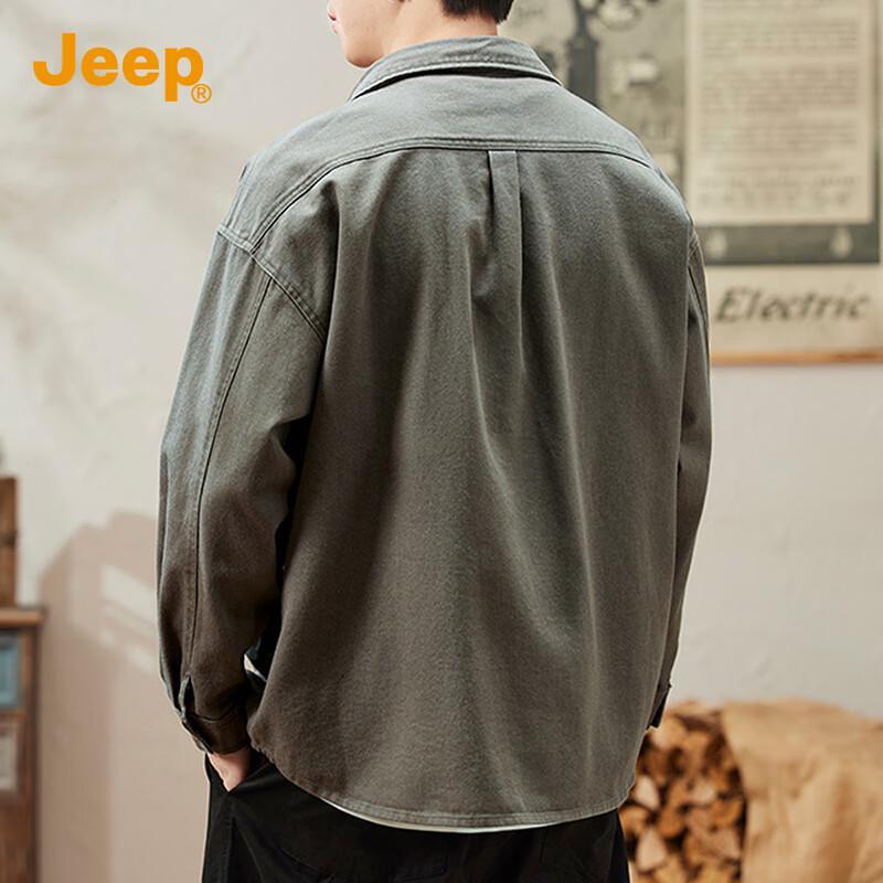 Jeep Camisa de manga larga de algodón para hombre