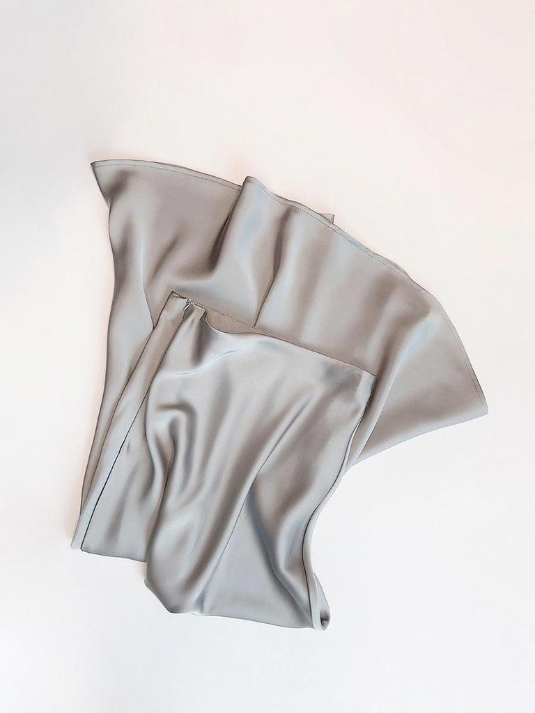 French Luxury Imitation Satin High-Waist Fishtail Midi Skirt for Women