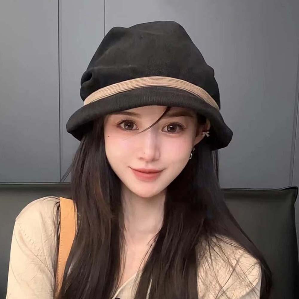 Temperament Corduroy Pullover Cap Solid Color Anti-cold Bucket Hat Winter Fisherman Hat  Daily